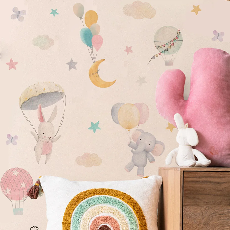 Pegatinas de pared animales para guardería: conejos y elefantes - imagen 3