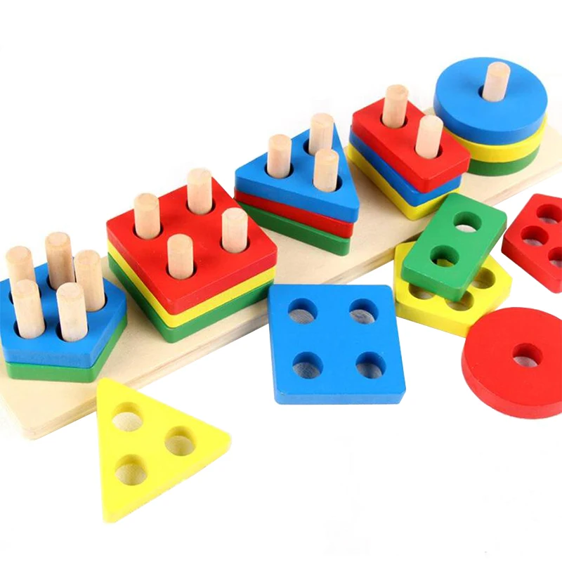 Bloques Montessori de formas geométricas apilables - imagen 2