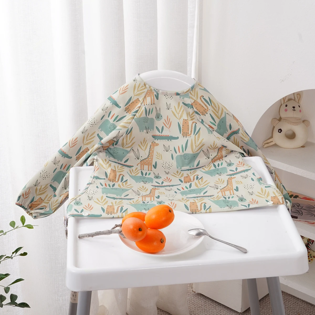 Baberos impermeables Elinfant delantal manga larga para bebé