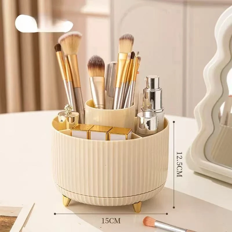 Organizador giratorio de brochas de maquillaje para cosméticos de mesa - imagen 3