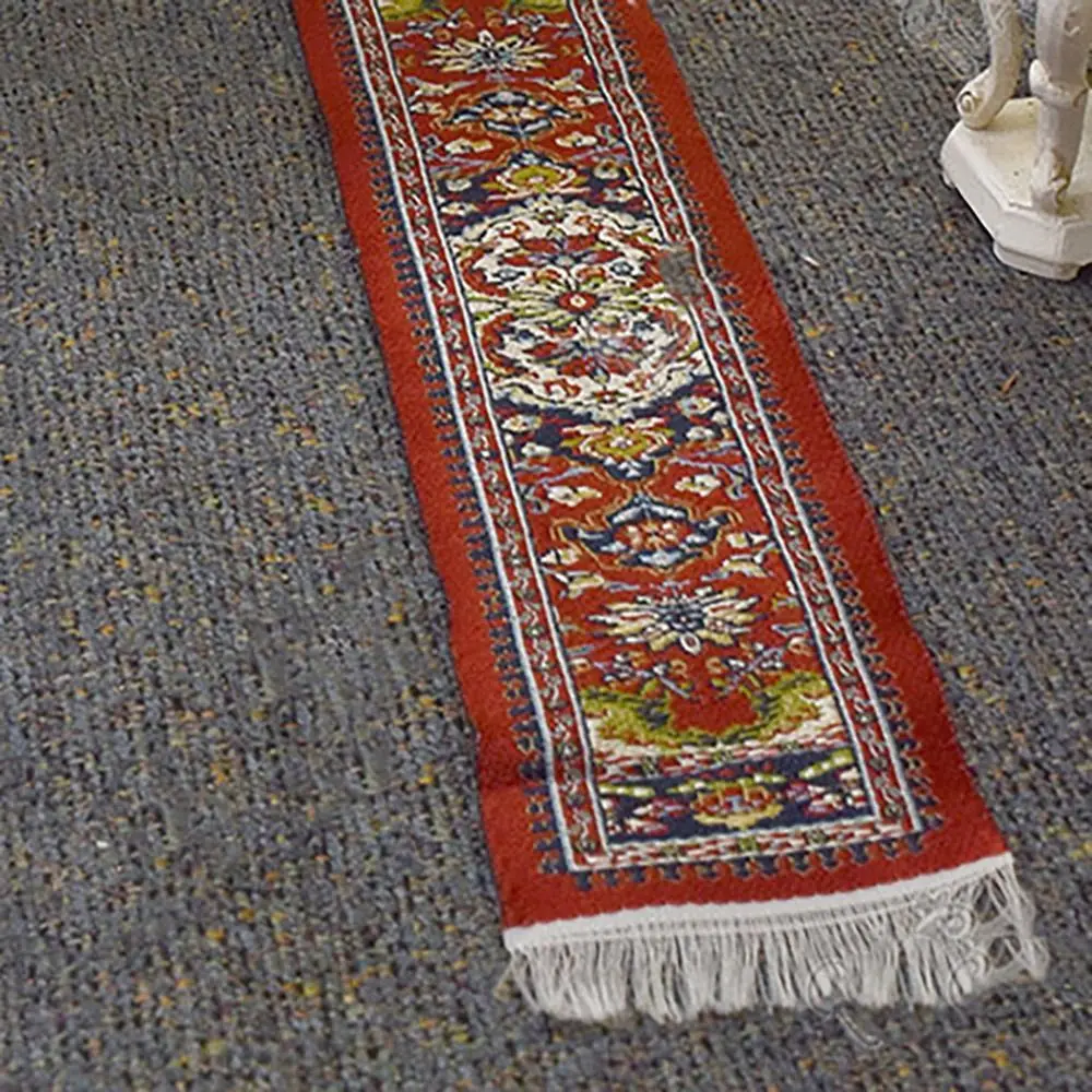 Alfombra tejida miniatura para casa de muñecas multicolor - imagen 3