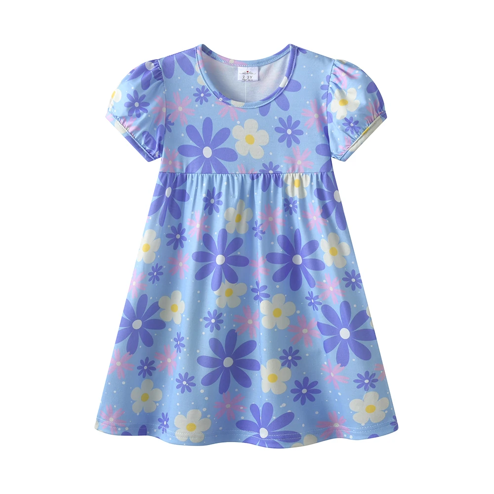 DXTON vestido niña manga corta estampado floral de verano - imagen 4