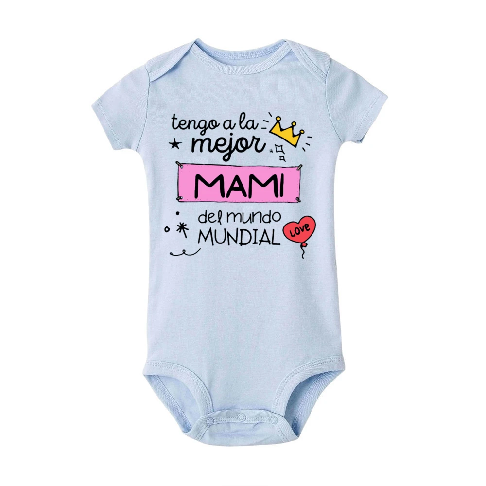 Body bebé manga corta algodón estampado mensaje mamá regalo verano - imagen 2