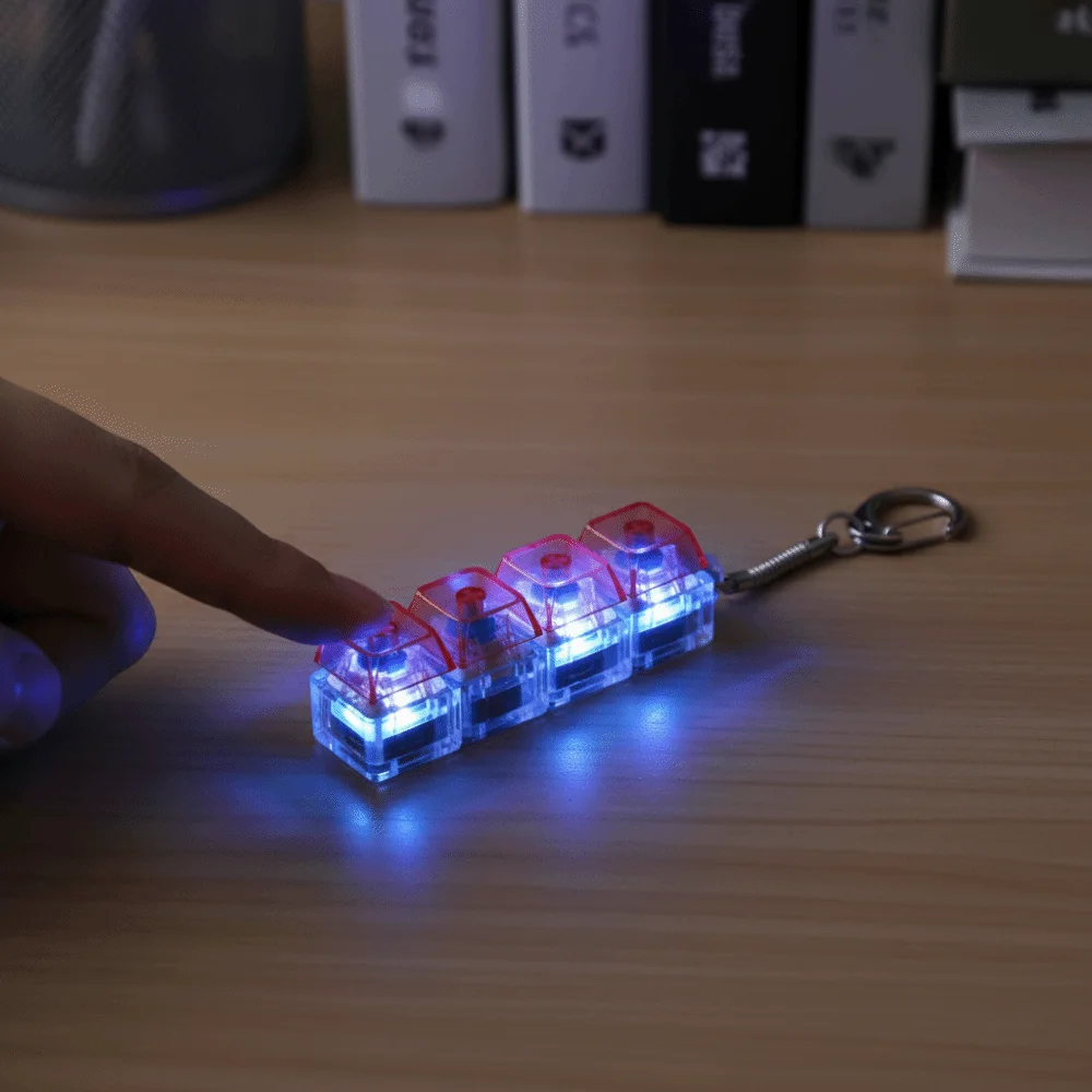 Teclado antiestrés infantil con teclas luminosas LED y eje transparente - imagen 2