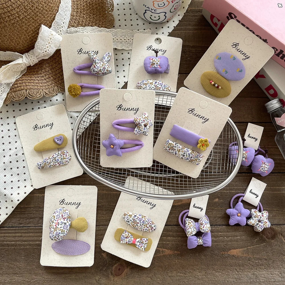 Clips de pelo con lazo floral púrpura - Accesorios infantiles - imagen 5