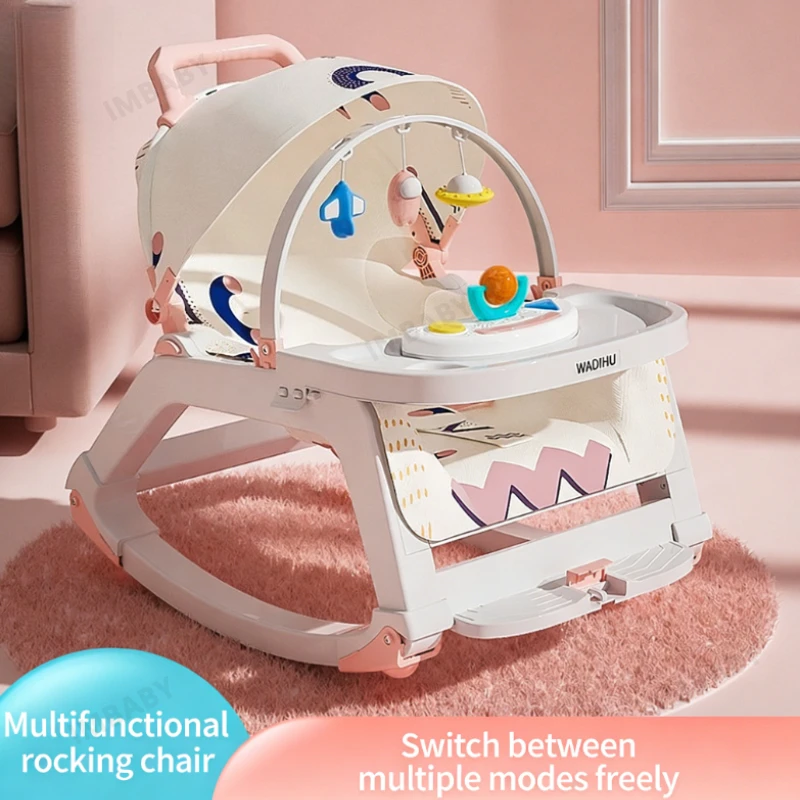 Silla mecedora bebé multifuncional ajustable para comer con música - imagen 5
