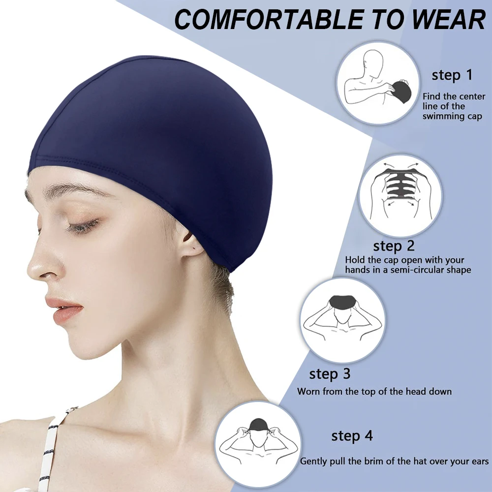Gorra de natación elástica de poliéster para adultos