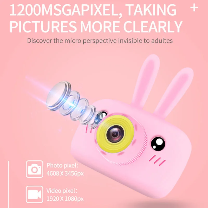 Mini cámara de conejo para niños – Pantalla HD educativa portátil - imagen 2