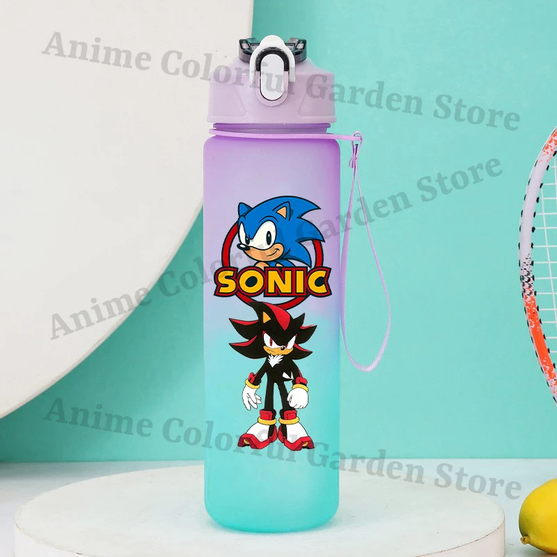 Botella de agua Sonic estilo anime con degradado portátil - imagen 2