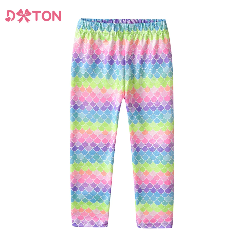 DXTON mallas de algodón para niñas con estampado de sirena pitillo - imagen 5