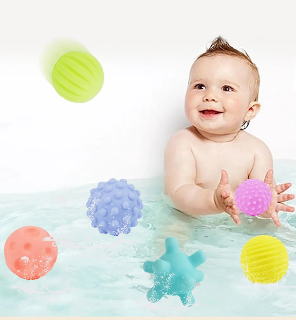 Pelotas de mano táctiles para bebés, con diseño que facilita el agarre