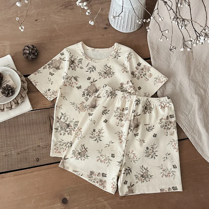 Conjunto verano niño Milangel: camiseta y pantalón corto de algodón - imagen 2