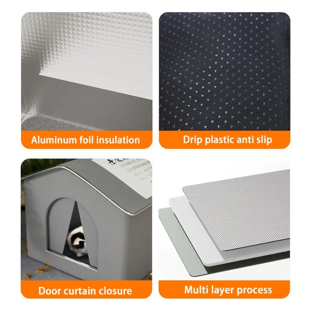 Casa para gatos impermeable y aislada plegable de mascotas - imagen 4