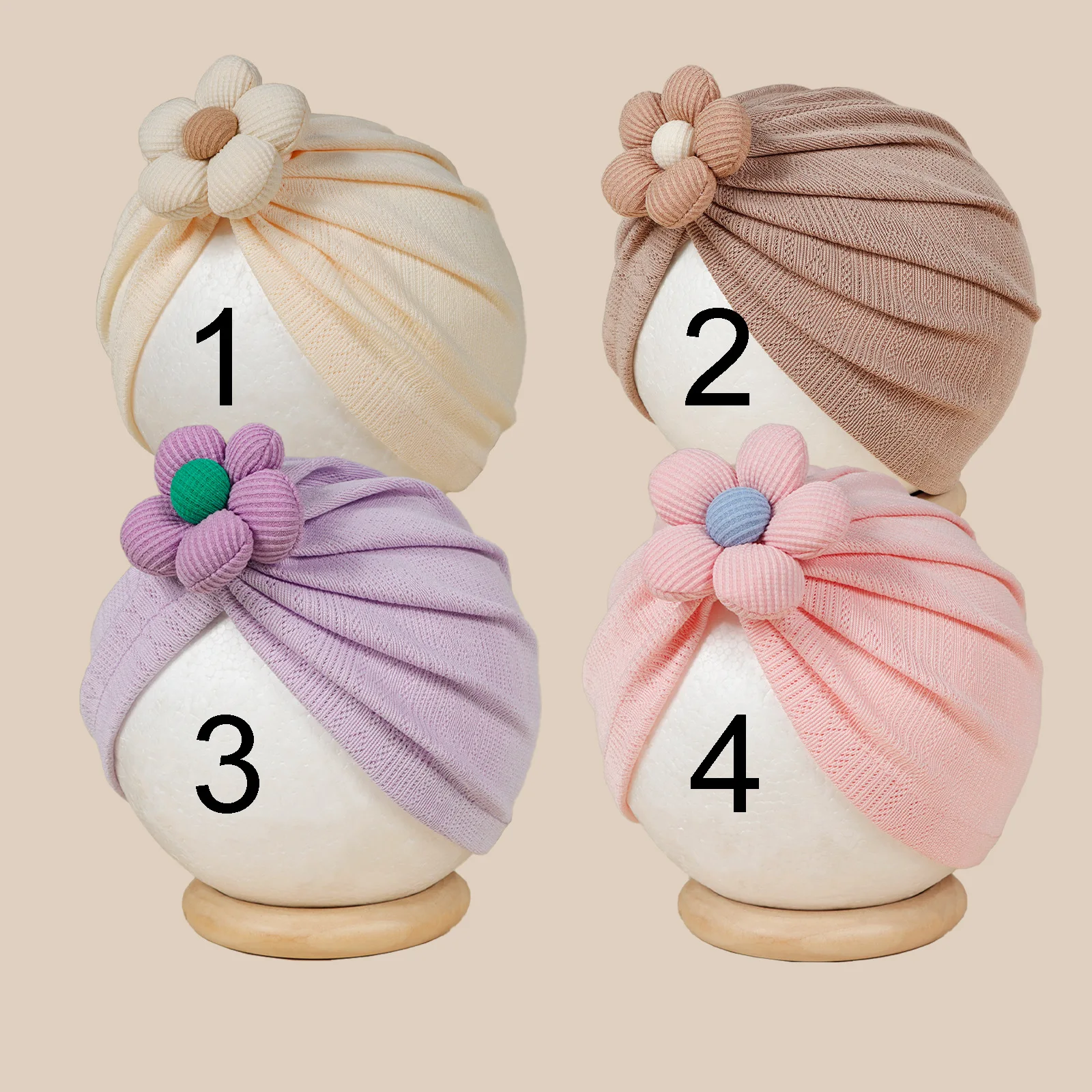 Gorro/turbante para bebé con diseño colorido