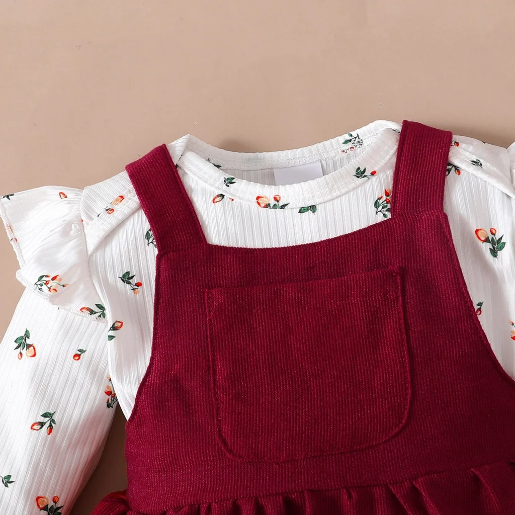 Vestido princesa bebe 0-18 meses - conjunto rojo con volantes