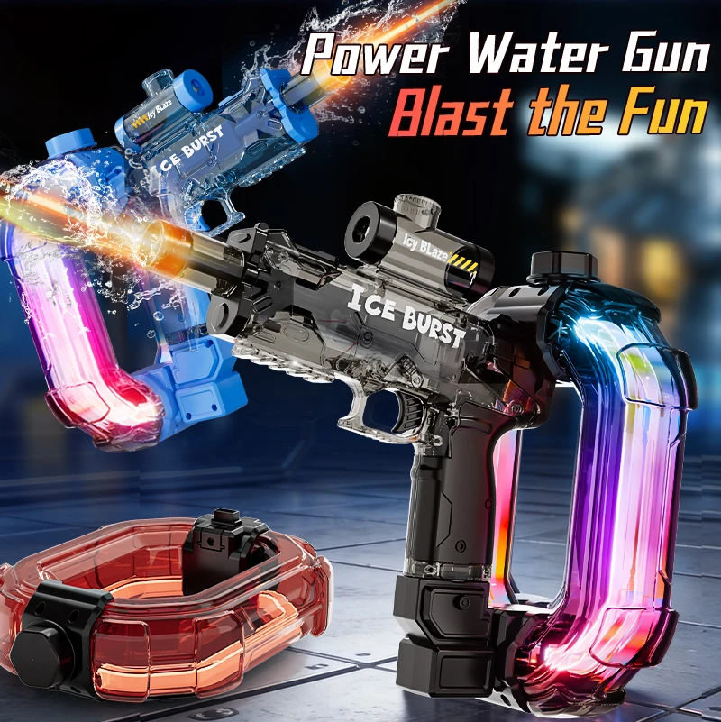 Pistola de agua eléctrica con luz para piscina y juegos al aire libre - imagen 2