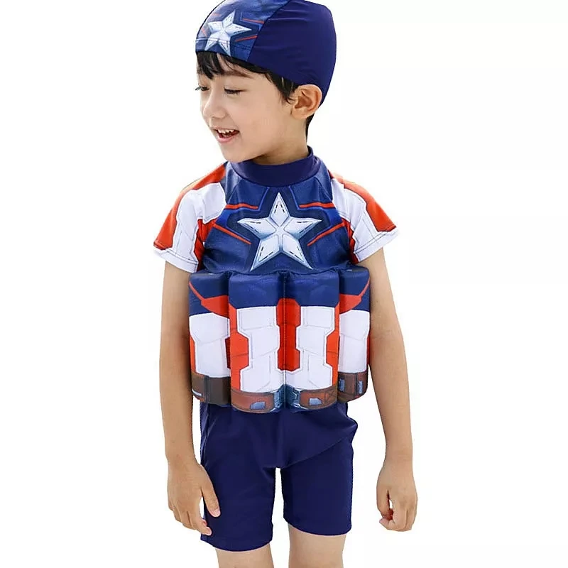 Traje de baño flotante monopieza manga corta animado para niños - imagen 5
