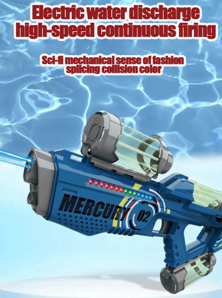 Pistola de agua automática eléctrica de disparo continuo para playa