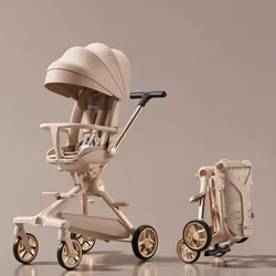 Silla de paseo ligera de cuatro ruedas con manillar ajustable
