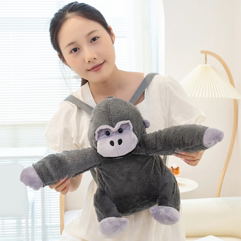 Mochila peluche gorila creativa para niño escolar divertida - imagen 2