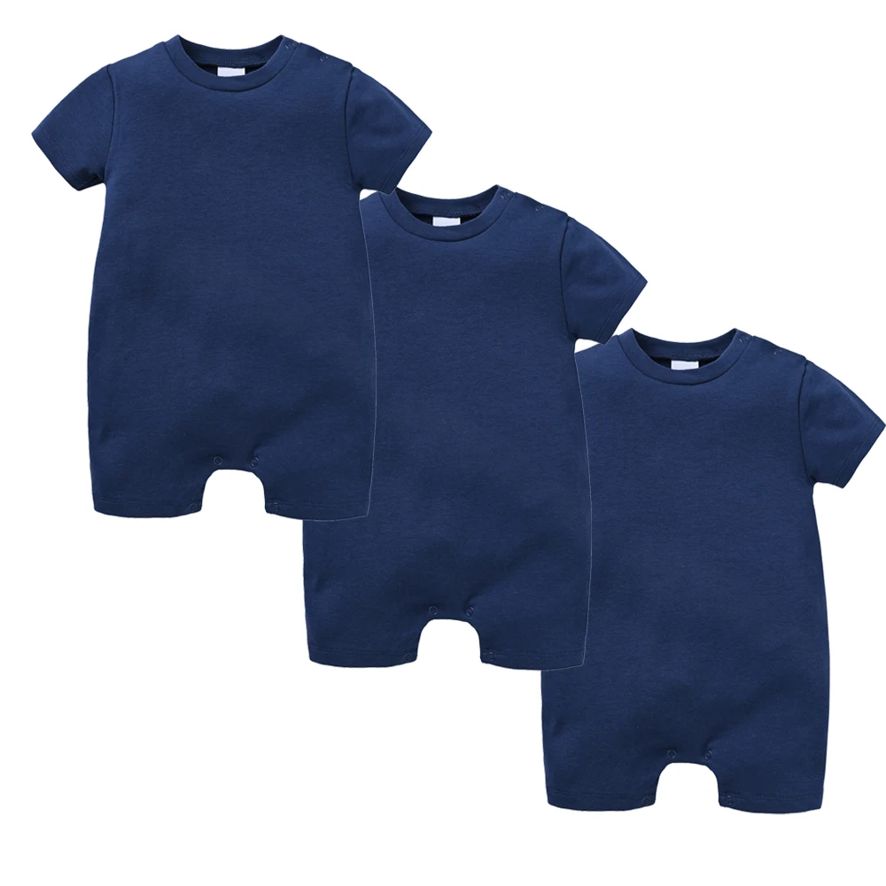 Mamelucos de bebé algodón liso manga corta Unisex - imagen 2