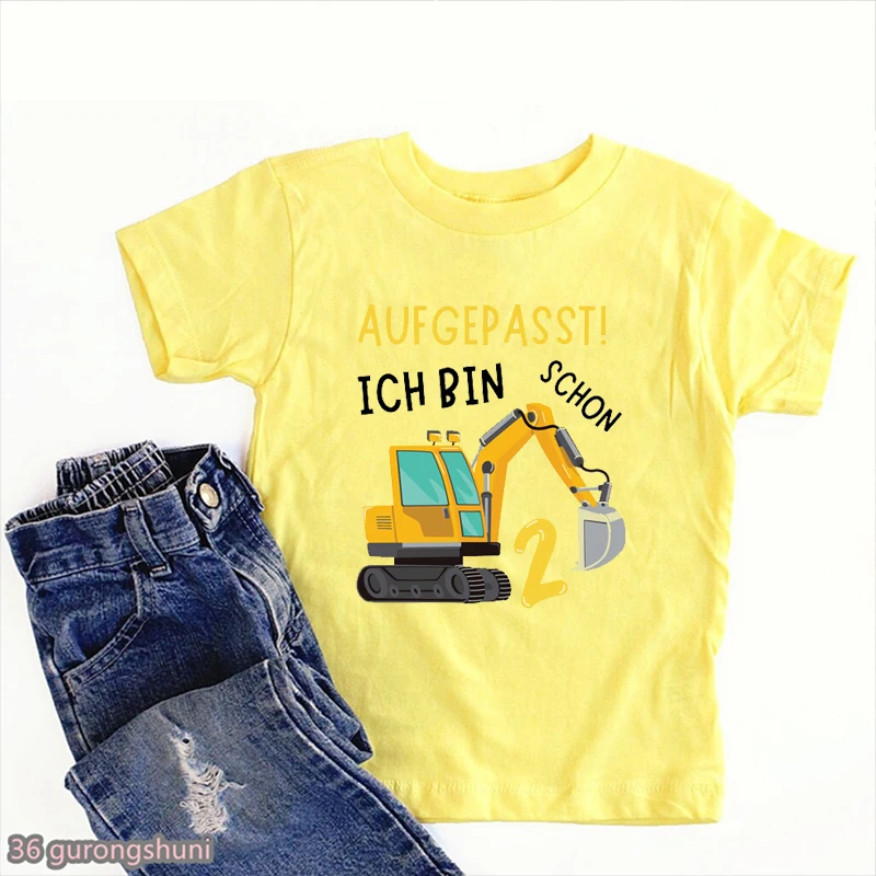 Camiseta Excavadora Manga Corta para Niños y Niñas - Diseño Divertido - imagen 3