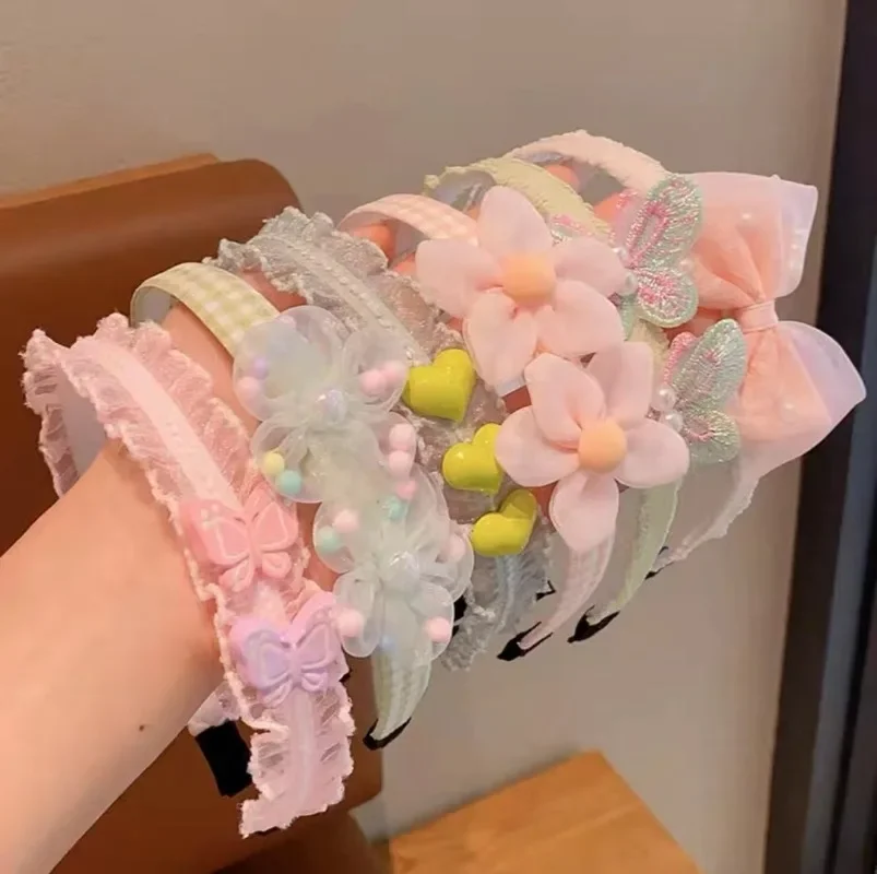 Diademas de flores para niñas – Pasadores infantiles de colores pasteles - imagen 2