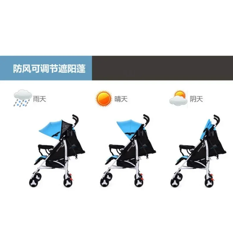 Coche de bebé reversible plegable tipo paraguas con amortiguador - imagen 3