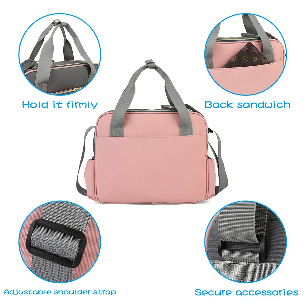 Bolsa de pañales impermeable tipo mensajero de gran capacidad - imagen 4