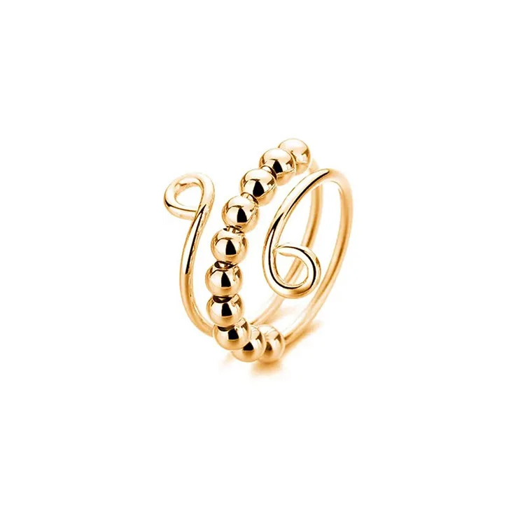 Anillo antiestrés giratorio de acero inoxidable ajustable - imagen 2