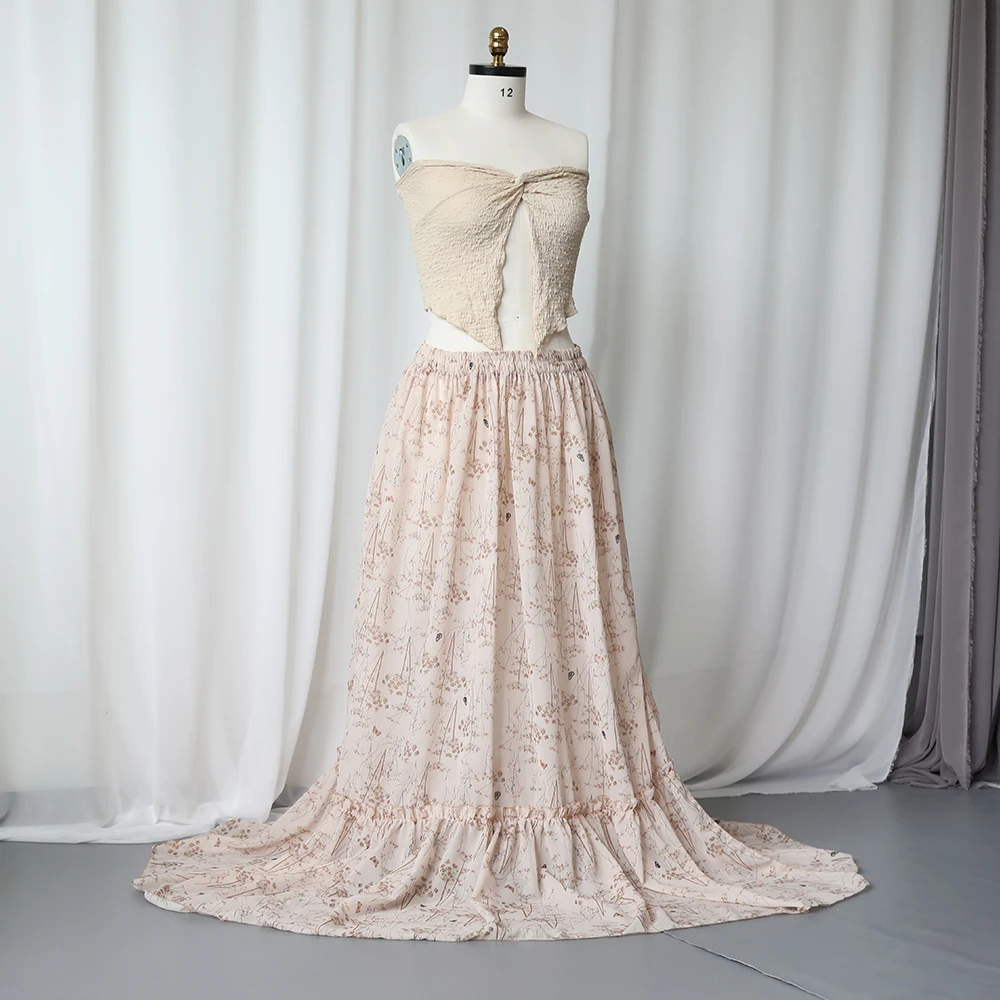 Vestido de maternidad de gasa estampada para sesión de fotos - imagen 4