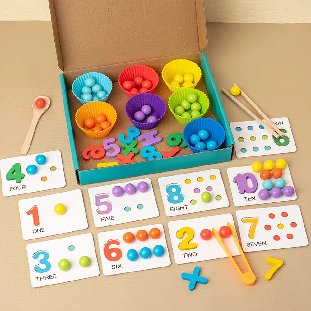 Juguete Montessori de clasificación con cuentas y sensor de colores - imagen 5
