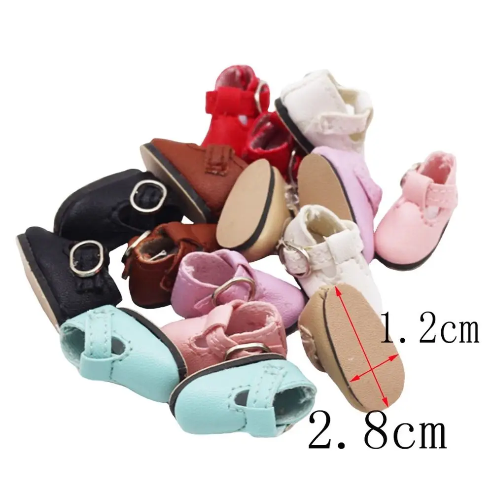 Zapatos BJD de cuero PU para princesa, botas con cierre en T