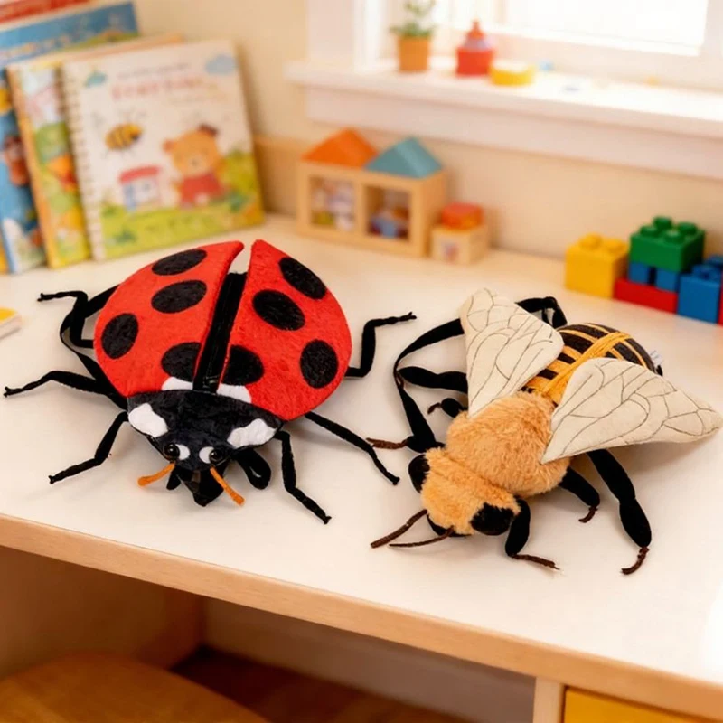 Mochila infantil mariquita y abeja de peluche creativa para niños - imagen 2