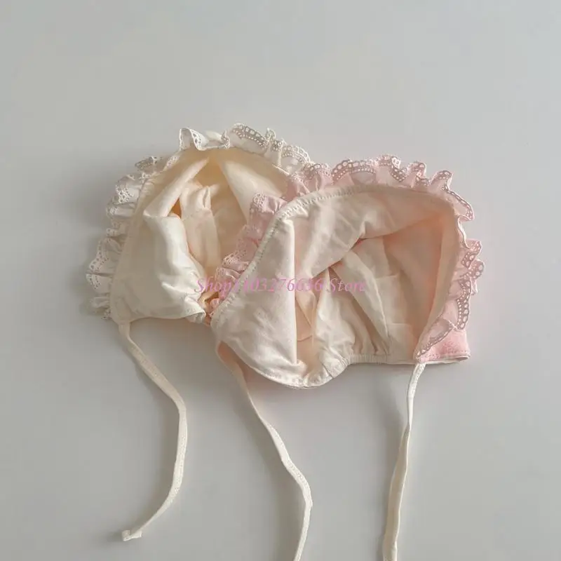Gorro de encaje suave para bebé niña con flores y conejo cómodo - imagen 5