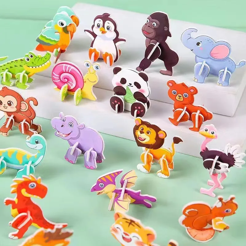 Mini rompecabezas de papel con dinosaurios para fiesta infantil - imagen 4