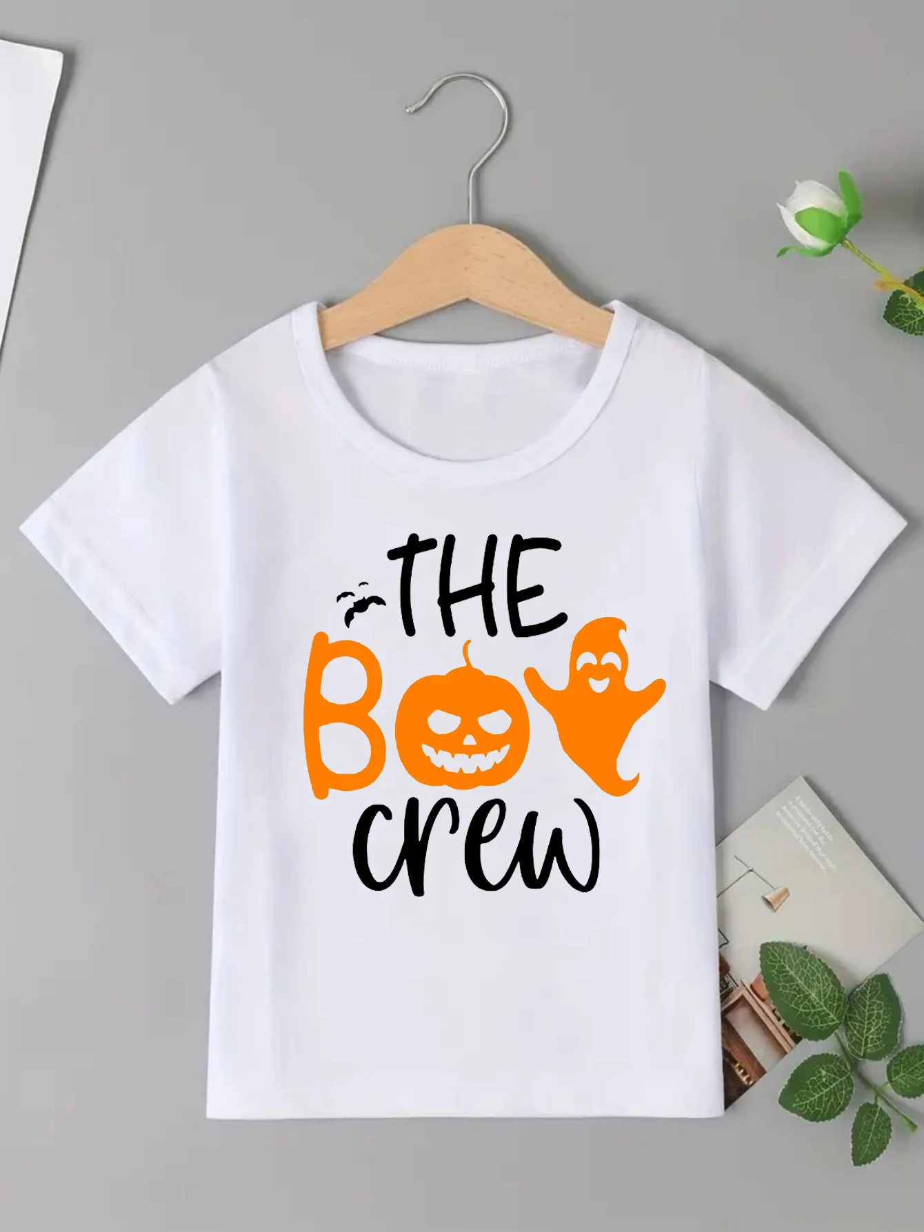 Camiseta Halloween niño Tractor Boo con estampado de murciélagos - imagen 3