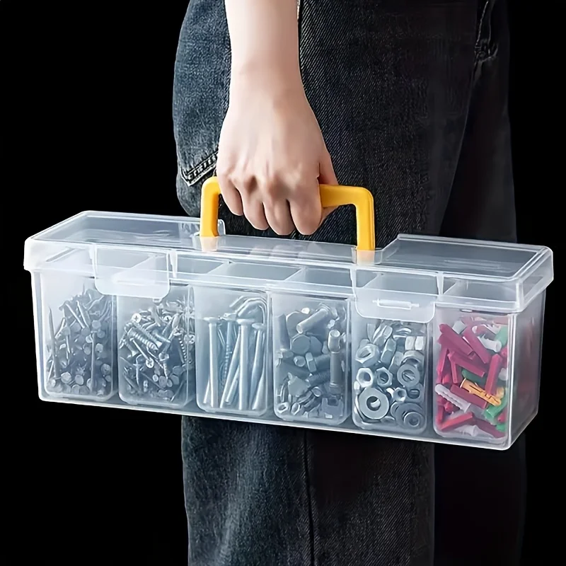 Organizador de herramientas transparente con estuche y divisores - imagen 3