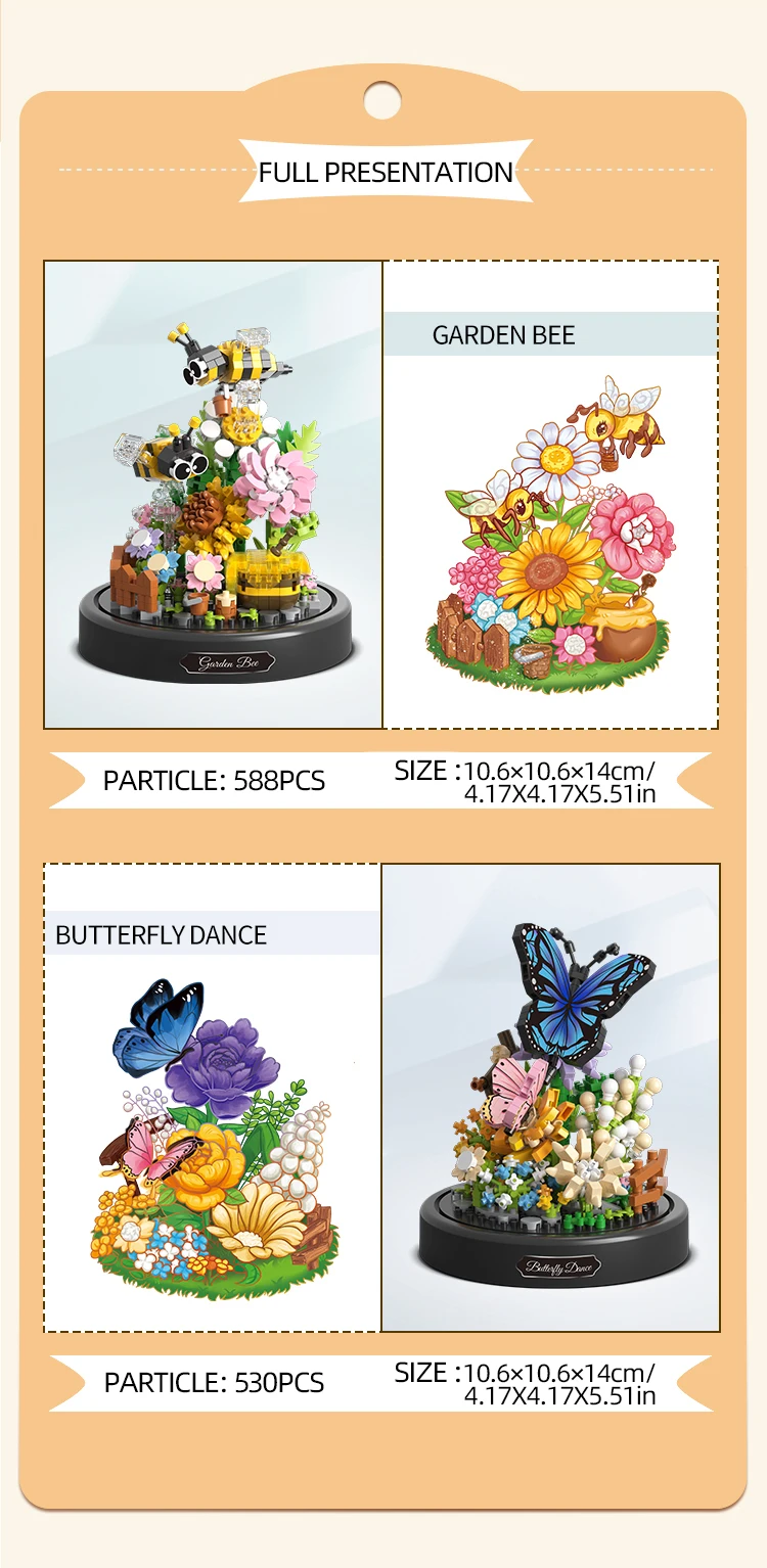 Piezas detalladas de flores y mariposas para combinar