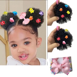 Moños para el pelo Afro Puff rizados con garra elástica
