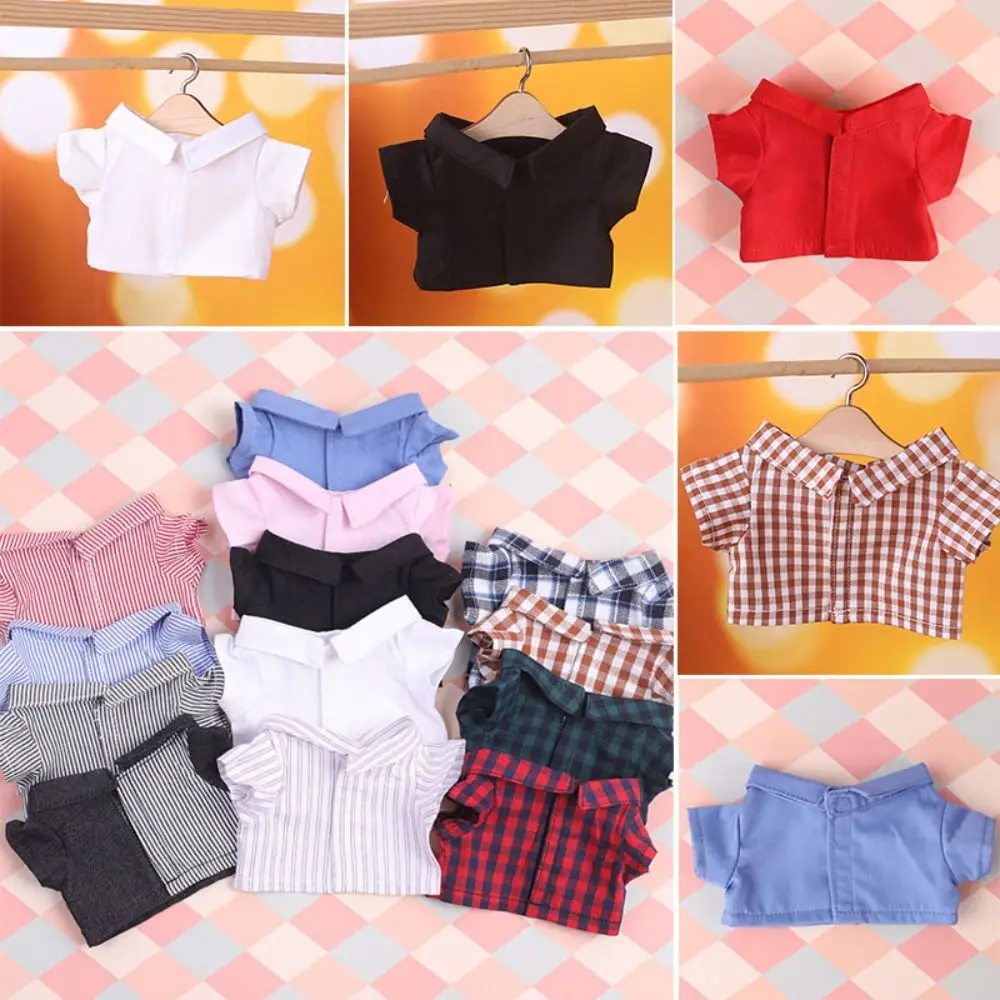 Camisa de solapa a rayas para muñeca