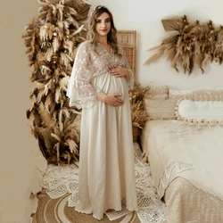 Vestido de maternidad con encaje bohemio vintage para sesión fotos