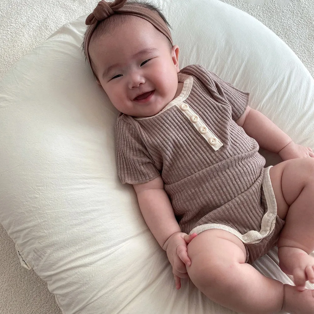 Mono de verano a rayas para bebé niña – Algodón cómodo y fresco - imagen 4