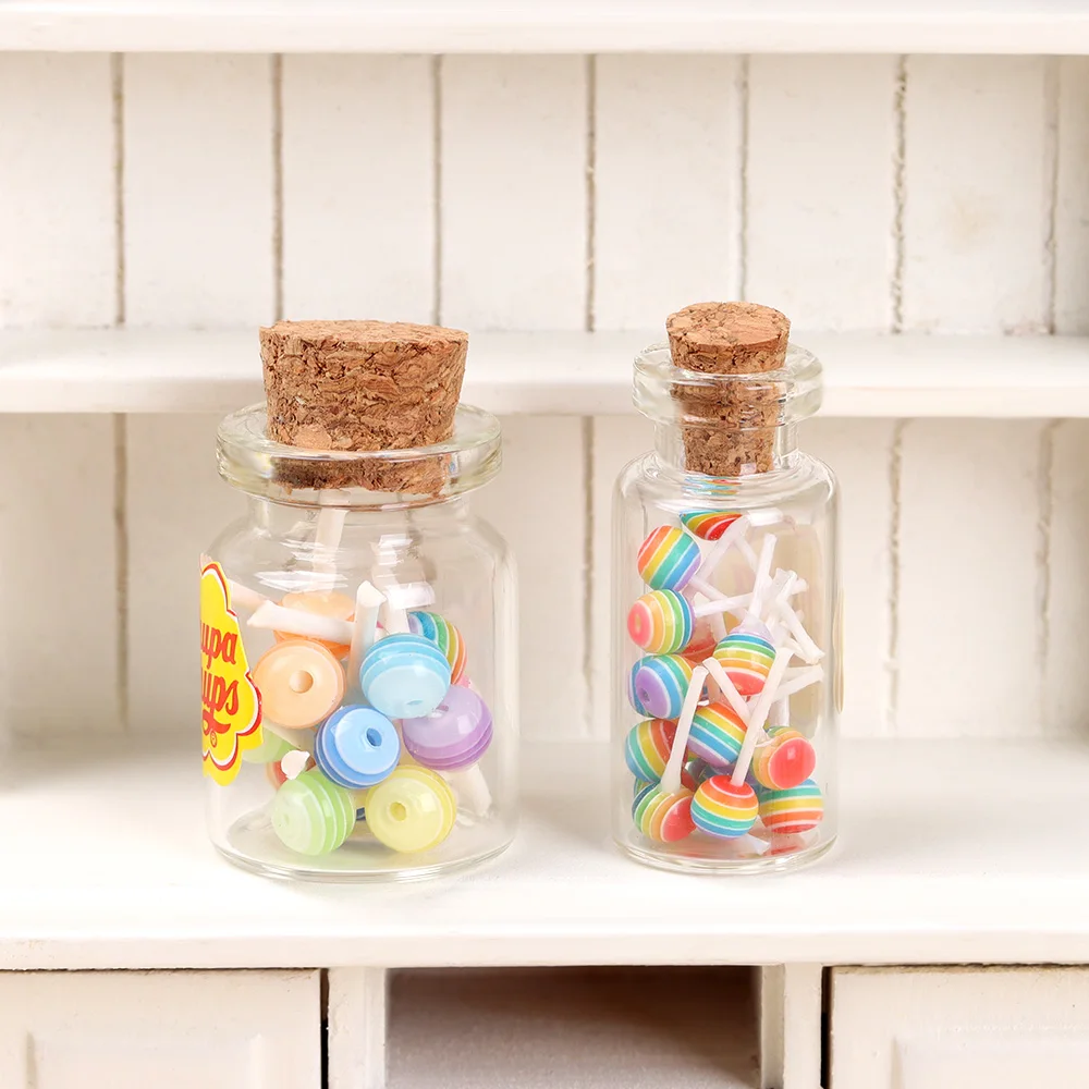Piruletas en miniatura para casas de muñecas con tarro - imagen 4