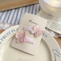 Pinza para el pelo infantil lateral con mariposa y flores elegantes
