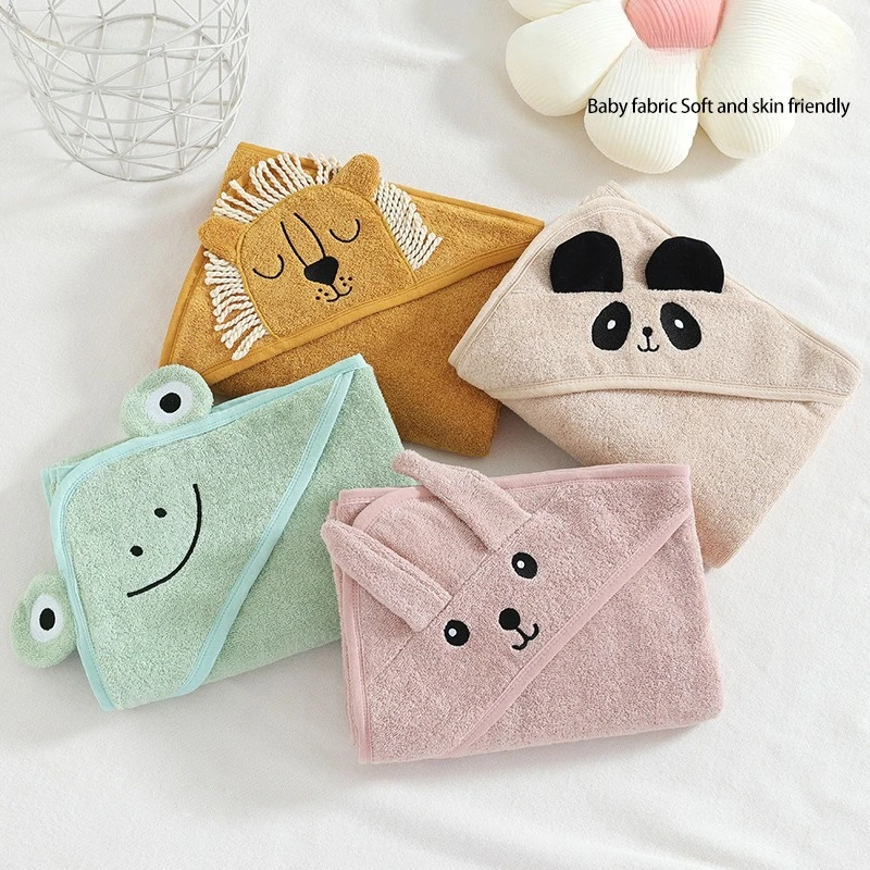 Lindo poncho de baño con capucha felpa antibolitas algodón para bebé - imagen 4