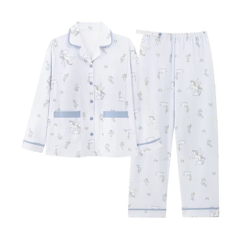Camisón de lactancia de algodón para otoño y maternidad premamá - imagen 3
