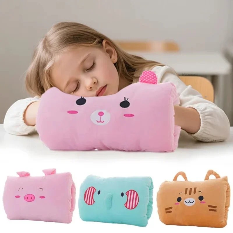 Almohada de viaje felpa niños con guantes calentadores OIMG