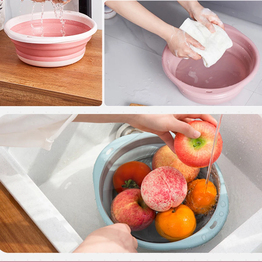 Lavabo plegable de silicona para bebé, tina portátil de pies - imagen 5
