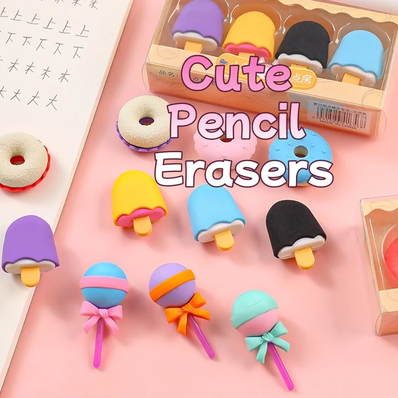 Borradores con forma de donut – Set infantil de postre para regalo - imagen 3
